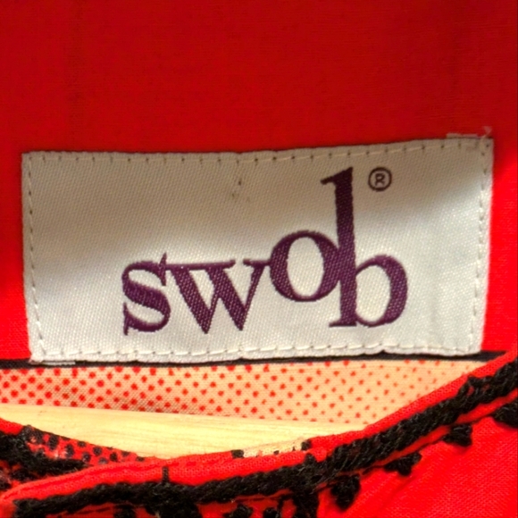 Vintage Swob M Black and Red Patterned Co-Ord Set with Belt - SEE SIZE NOTES - Picture 8 of 16